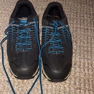 Timberland Black and Blue Steel Toe Sneakers with Blue Laces